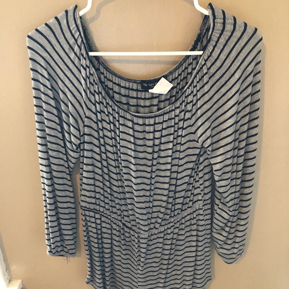 Off Shoulder Stripe Romper